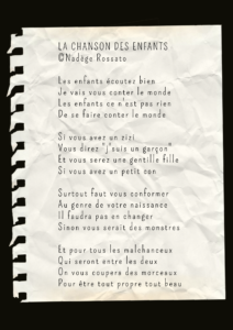 la chanson des enfants